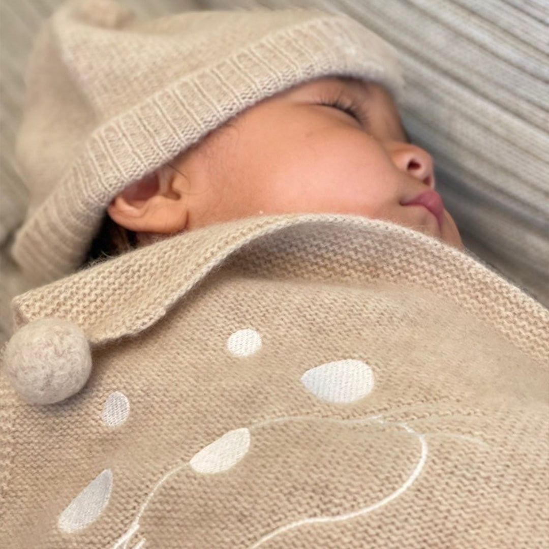 Cashmere Baby Blanket With Pompom (NEW)